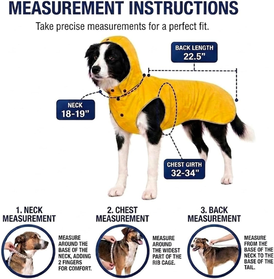 Dog Raincoat for Medium Dogs, Waterproof Rain Jacket with Hood