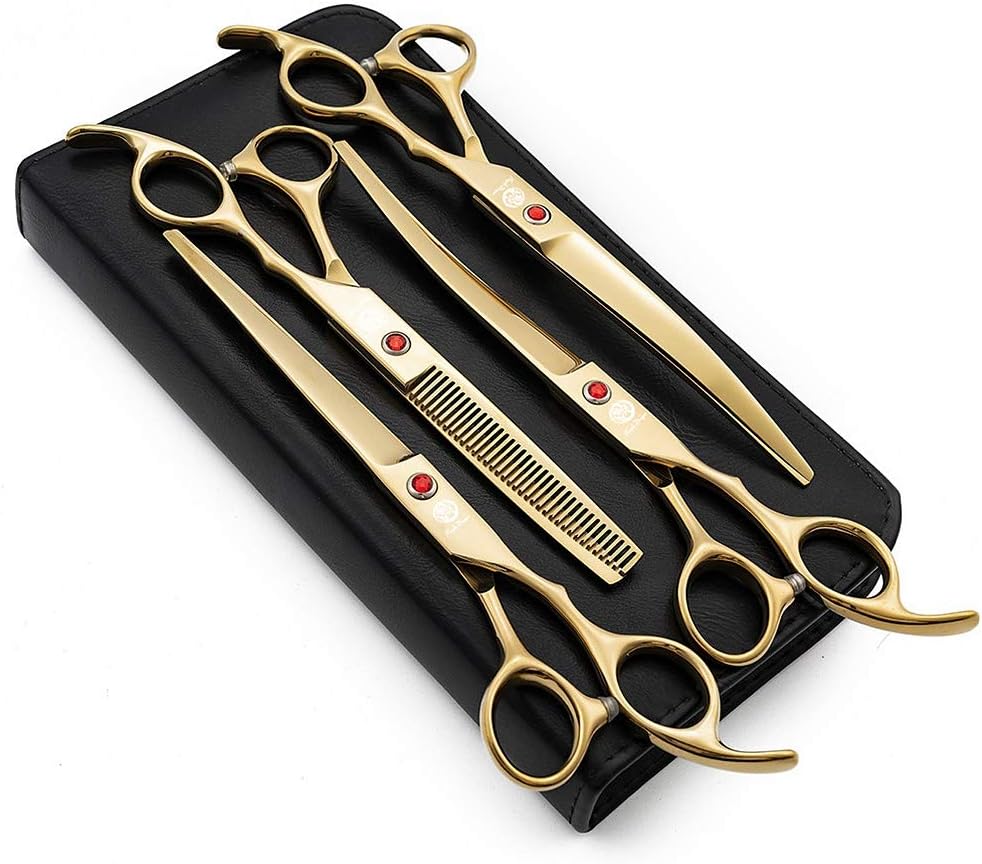 Purple Dragon Professional 7.0 inch Dog Grooming Scissors Set