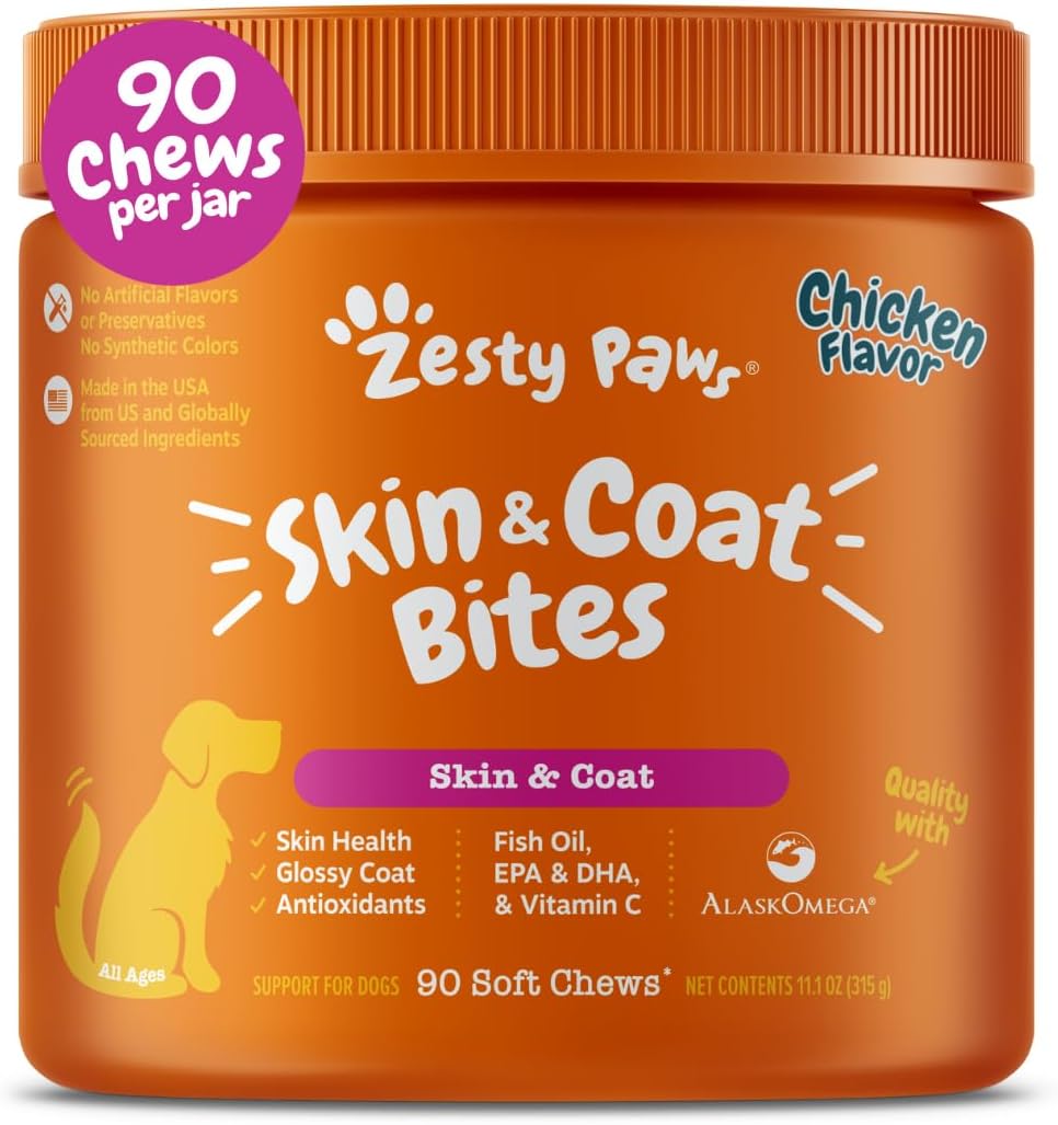 Zesty Paws Omega Fish Oil Chews for Dogs