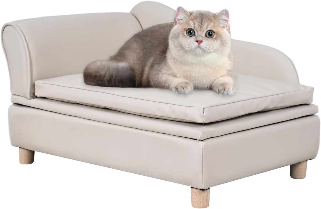 PU Leather Dog Sofa and Chair with Storage