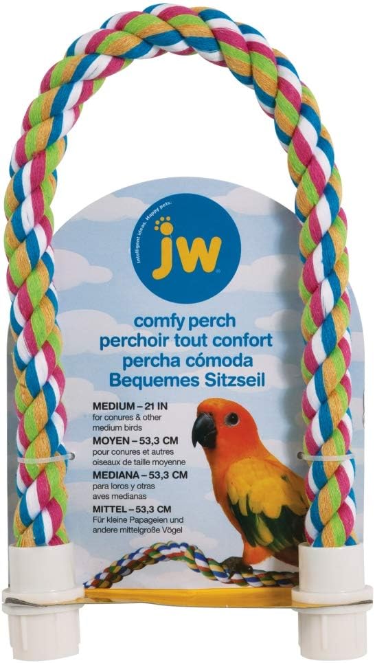 JW Pet Comfy Perch For Birds Flexible Multi-color Rope, Large