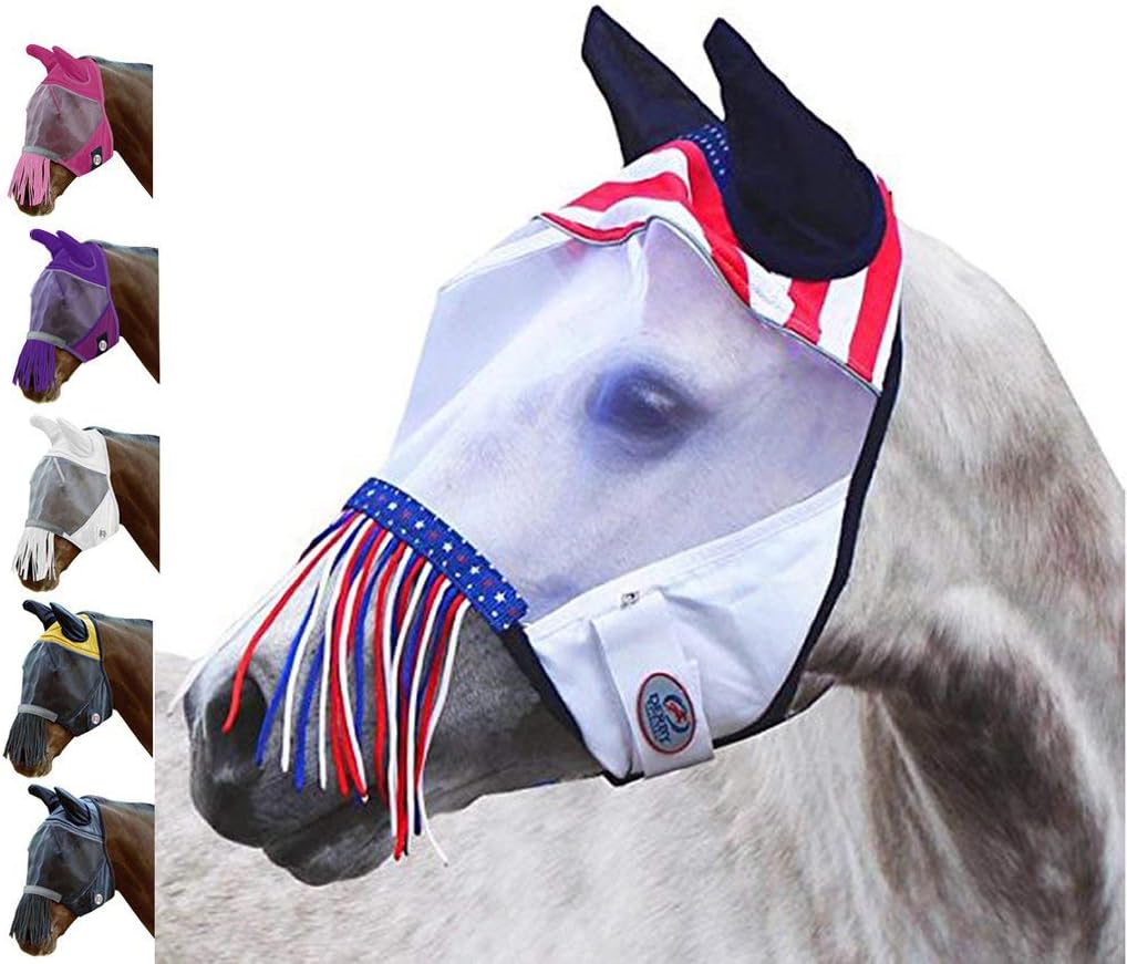 Derby Originals Reflective Safety Horse Fly Mask with Ears and Nose