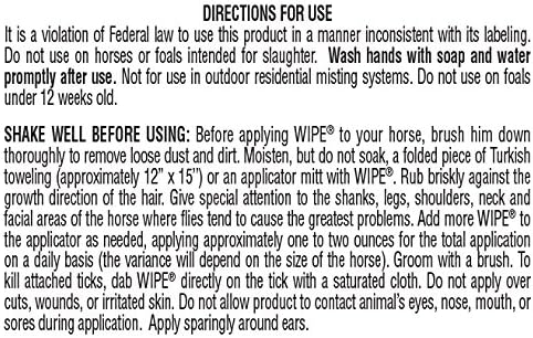 Farnam Wipe Original Formula Fly and Tick Protectant for Horses, 32 oz