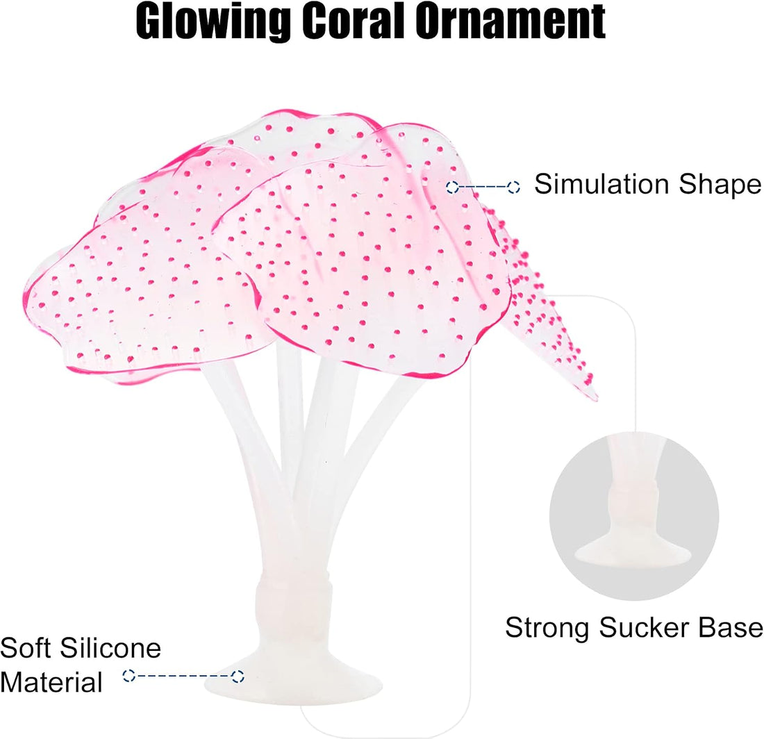 VOCOSTE Soft Silicone Aquarium Simulation Coral, Pink