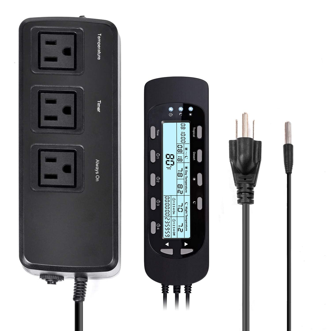 REPTI ZOO Reptile Digital Thermometer Hygrometer Controller for Tank