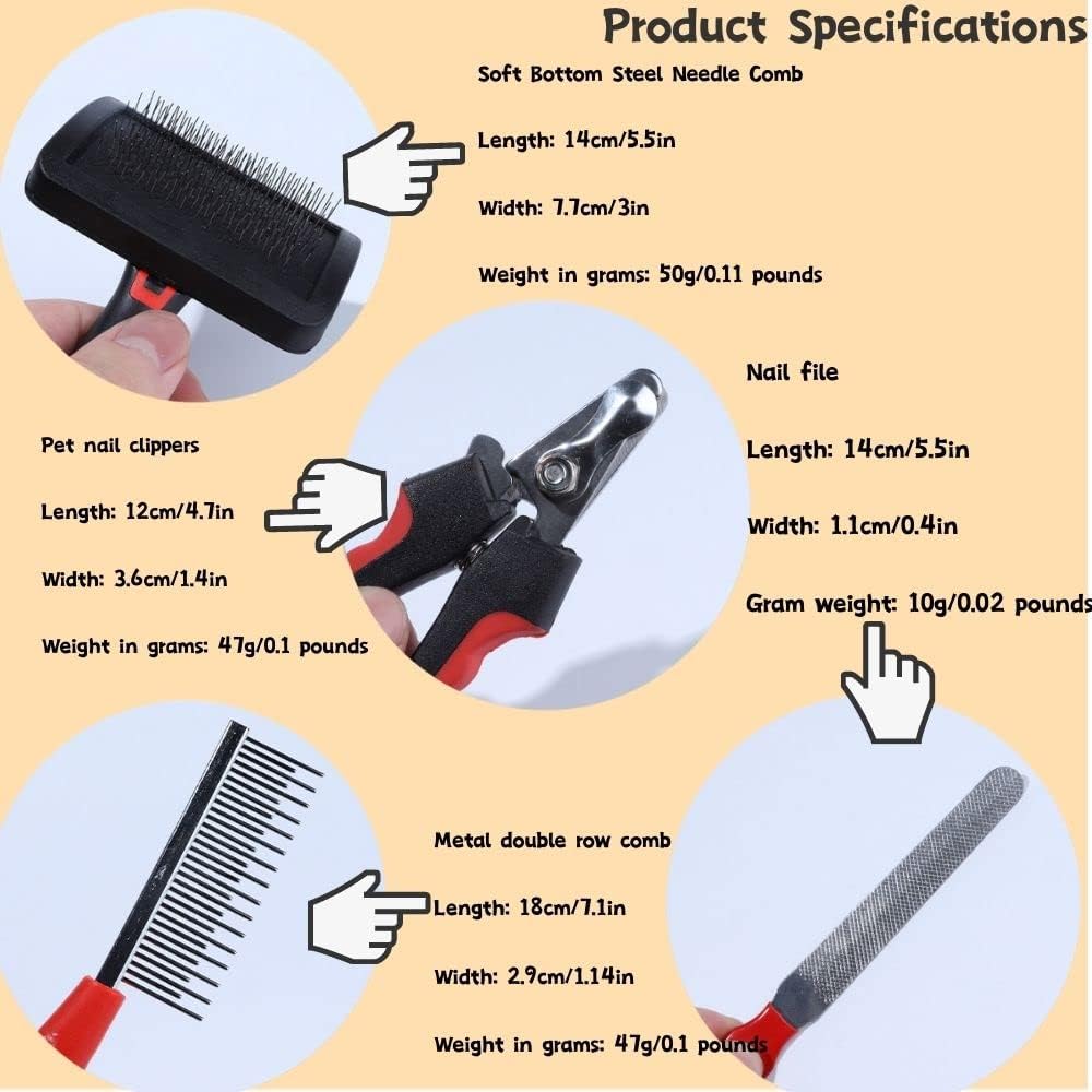 Rabbit Professional Nail Clippers Grooming Kit with Pet Shedding