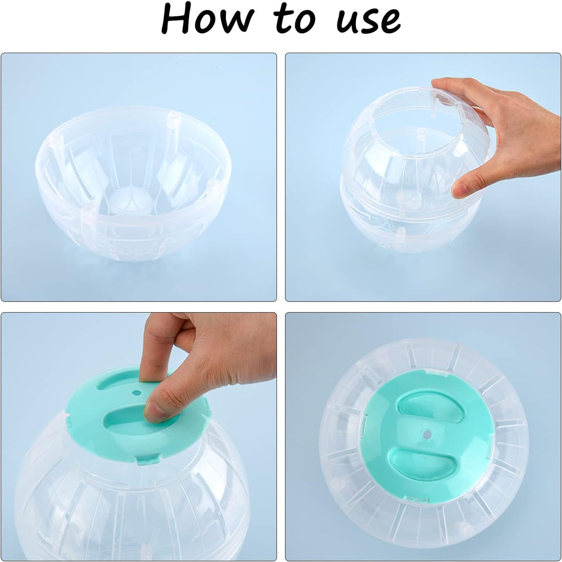 Hamster Exercise Ball, 5.7 Inch Transparent Running Wheel,Blue