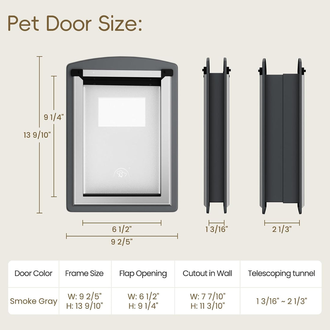 MAVRICFLEX All-Stainless Steel Frame Cat Door for Exterior Door