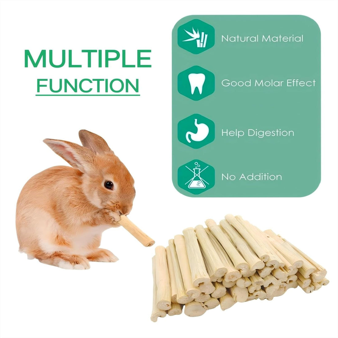 300g Sweet Bamboo Chew Toy for Small Animals,Bunny Chew Sticks