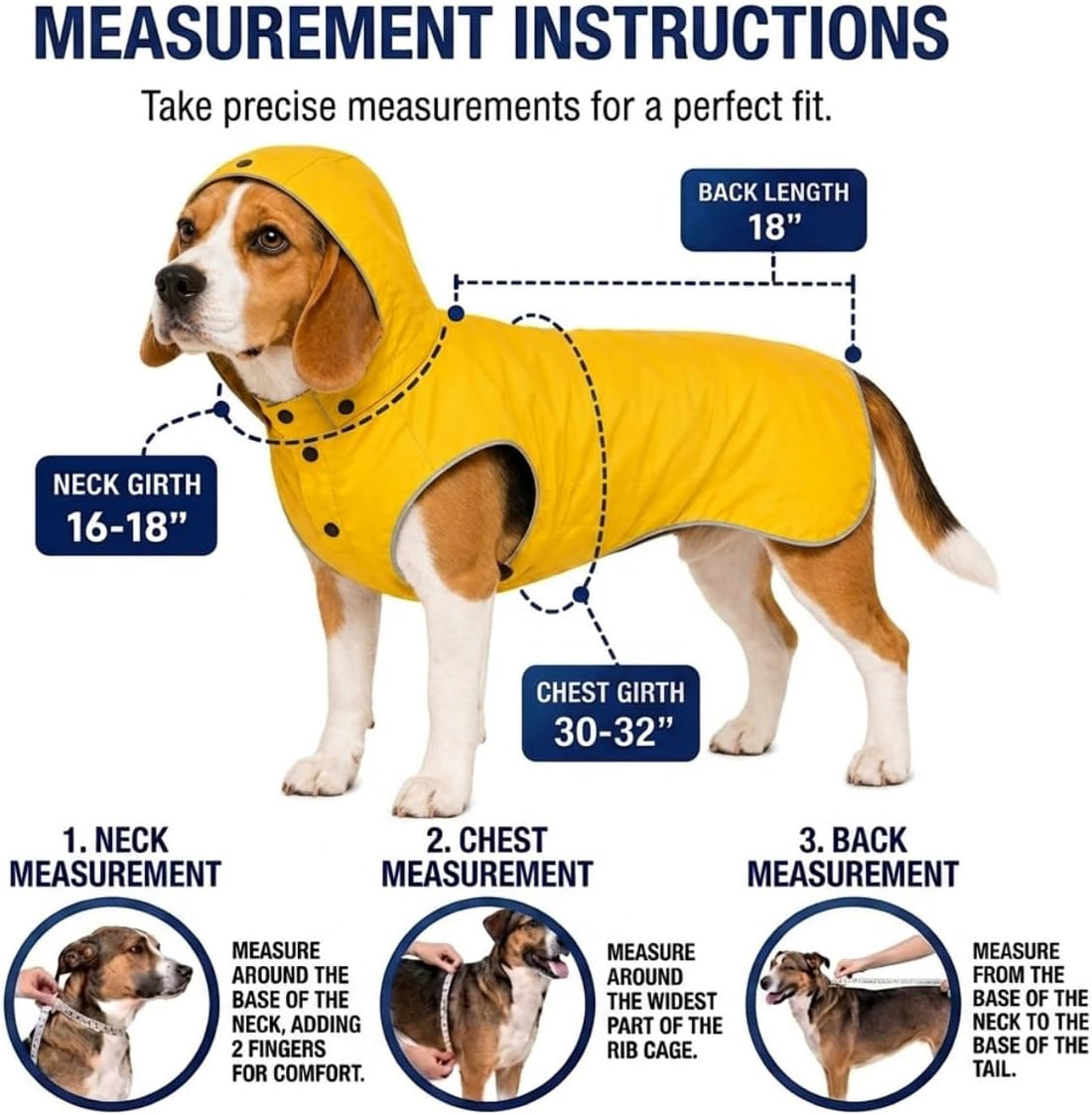 Dog Raincoat for Medium Dogs, Waterproof Rain Jacket with Hood