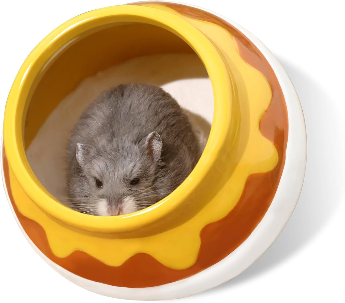 Halloween Pumpkin‑Shaped Ceramic Hamster Hideout, Small Pet House