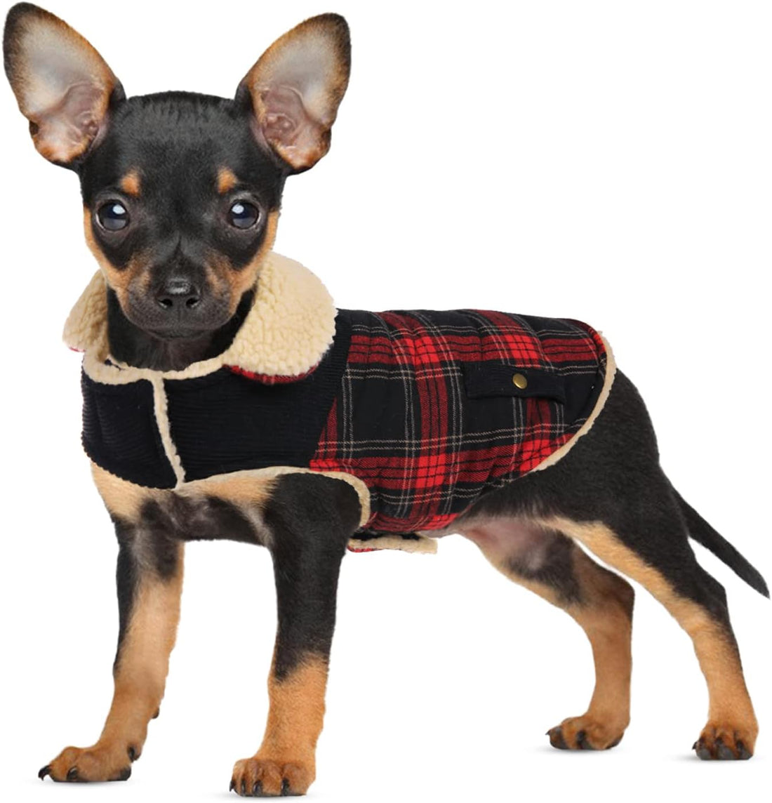 Extra-Small Dog Winter Coat, Puppy Plaid Warm Puffer Jacket