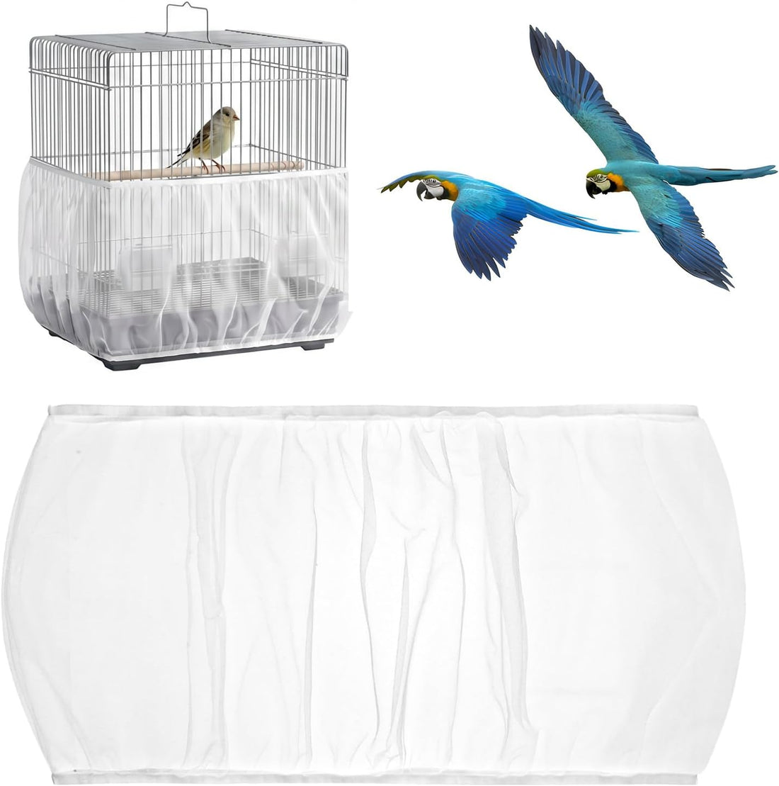 2 Pack Bird Cage Skirt Cover Universal Bird Cage Seed Catcher Net