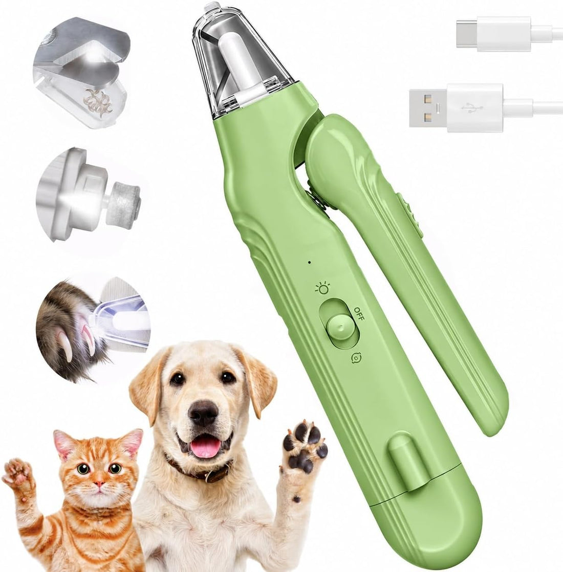 Dog Nail Clippers & Grinder with LED
