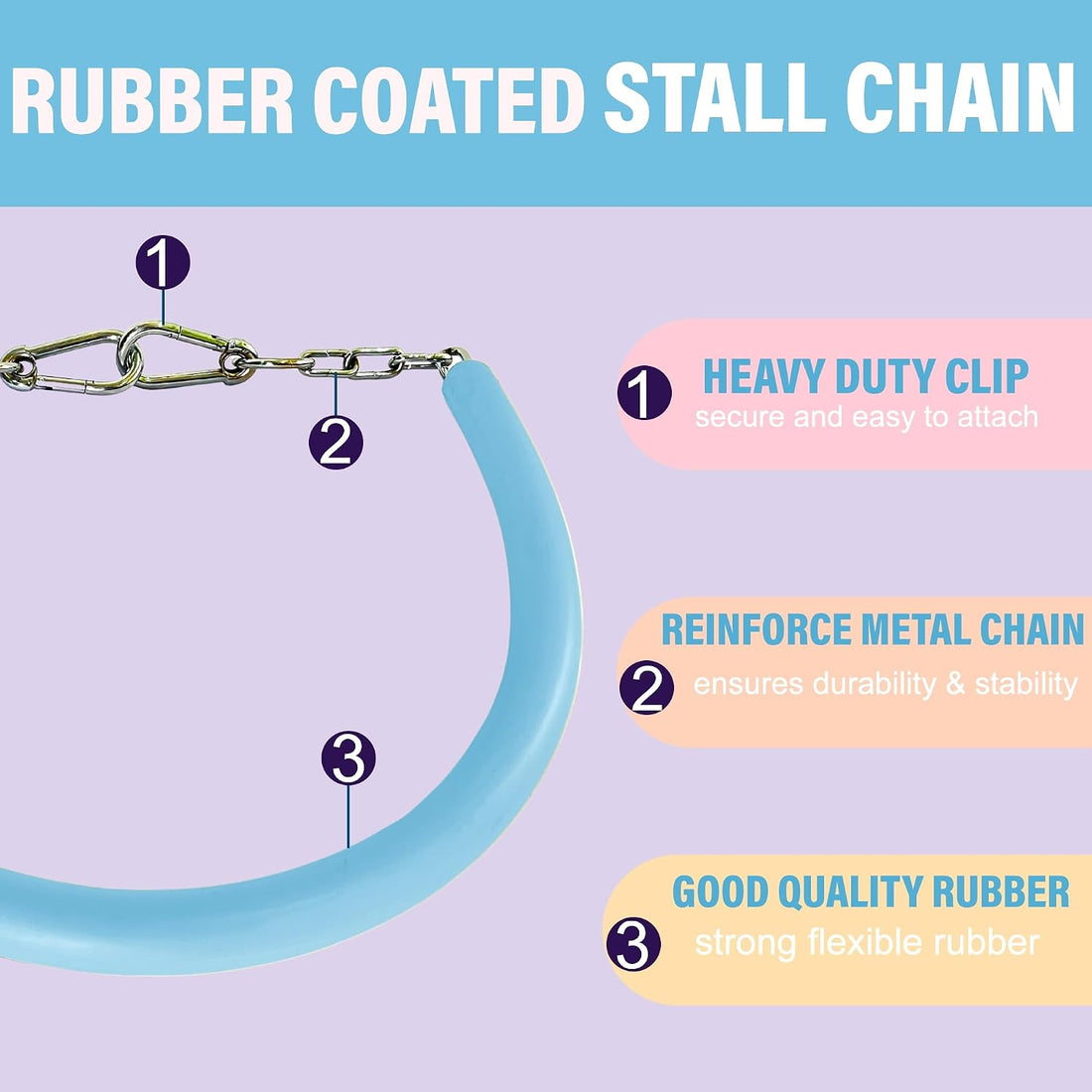 Stall Chain for Horses – 51 Inch Horse Stall Guard with Heavy-Duty
