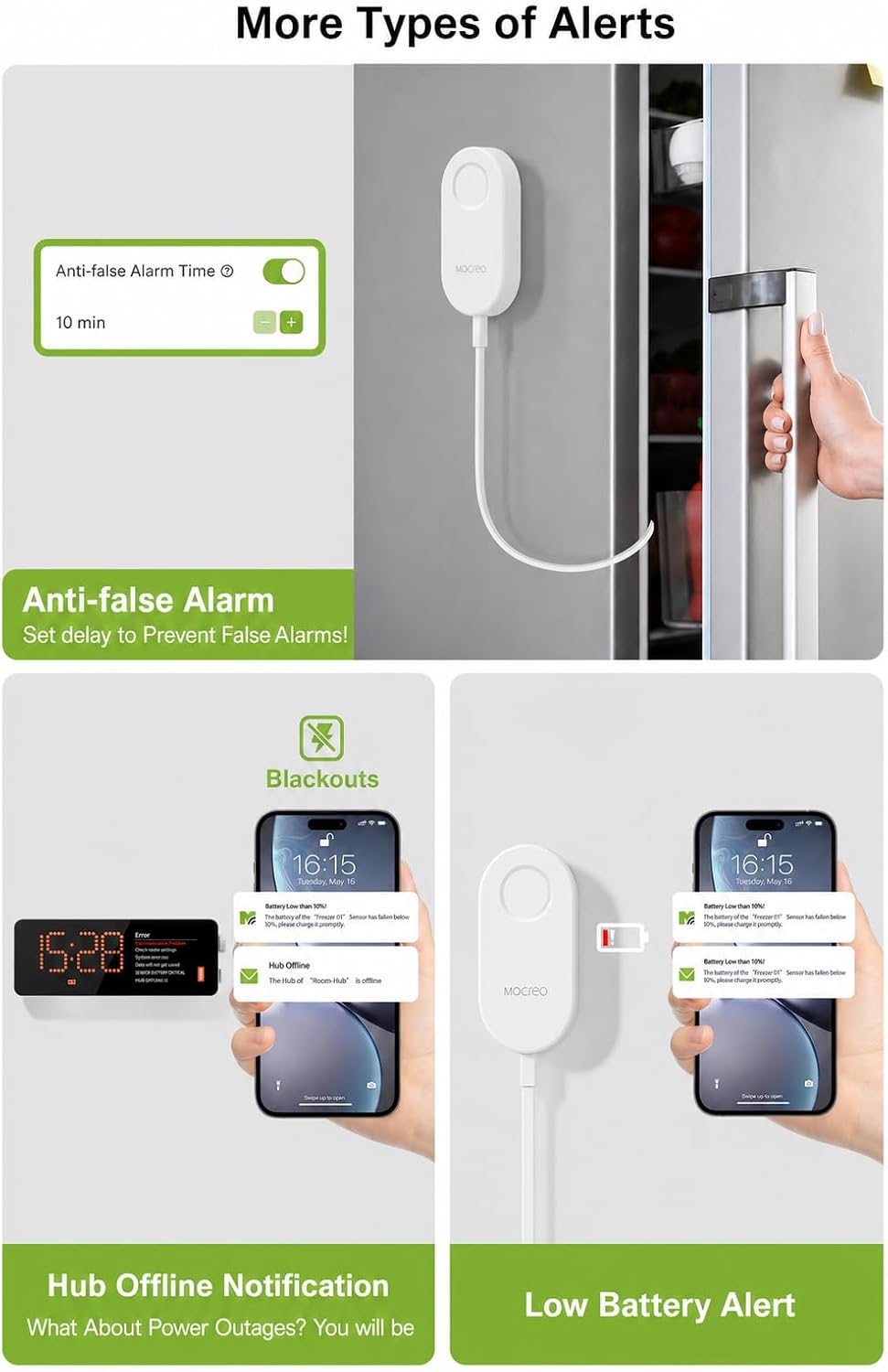 MOCREO Fridge Thermometer and IP67 Probe Hygrometer Bundle