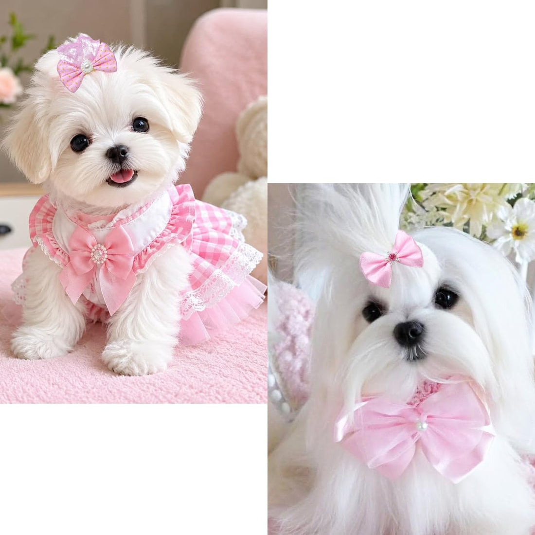 24PCS Dog Hair Bows with Clips 2Inch Girl Small Dog Apparel