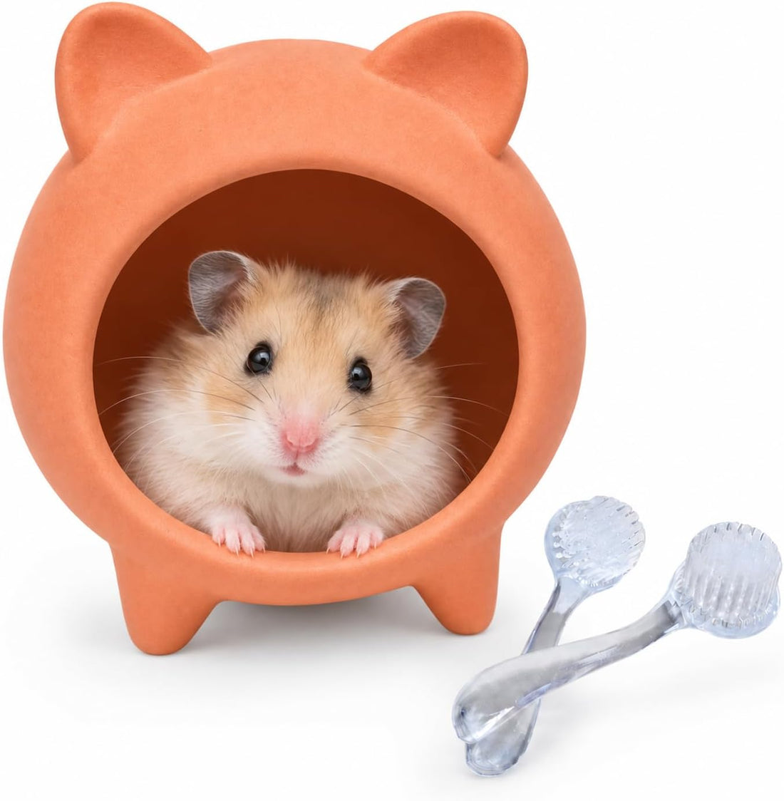 Hamster Nail Trimming House, Ceramic Hideout, White