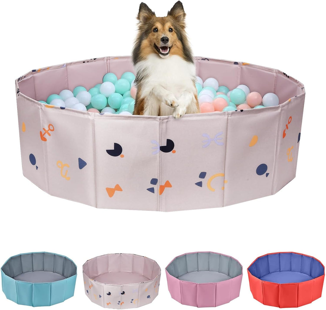 Dog Ball Pit Foldable 39.37 inches in Diameter,No Ball Included,Blue M