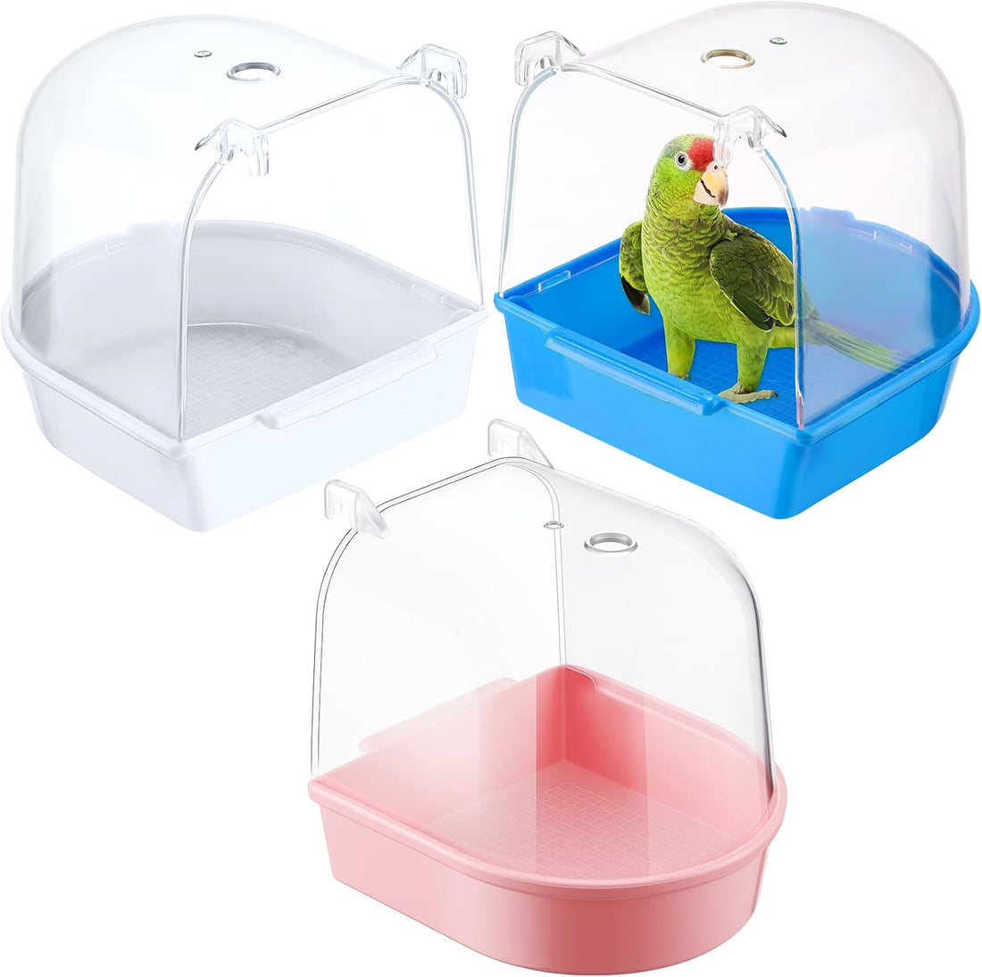 Honeydak 3 Pcs Bird Bath for Cage Parakeet Bath Hanging Box