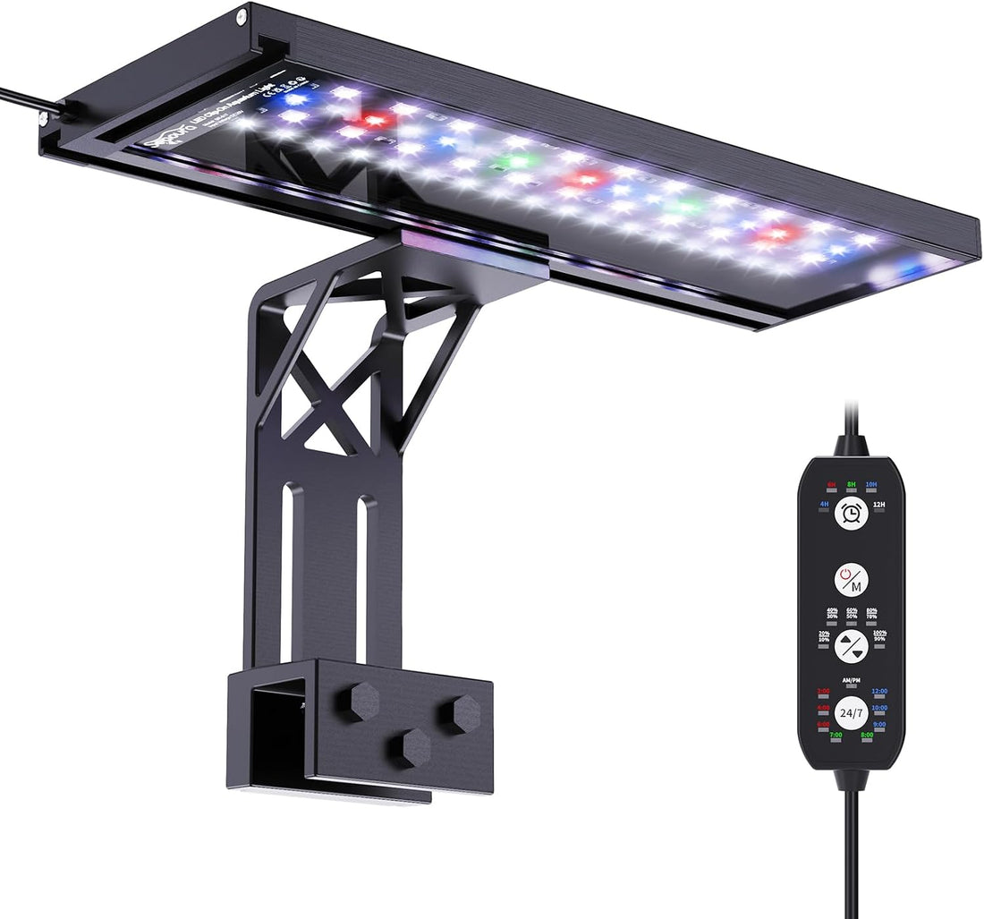 SEAOURA Clip On Aquarium Light for Plants-24/7 Fish Tank Light