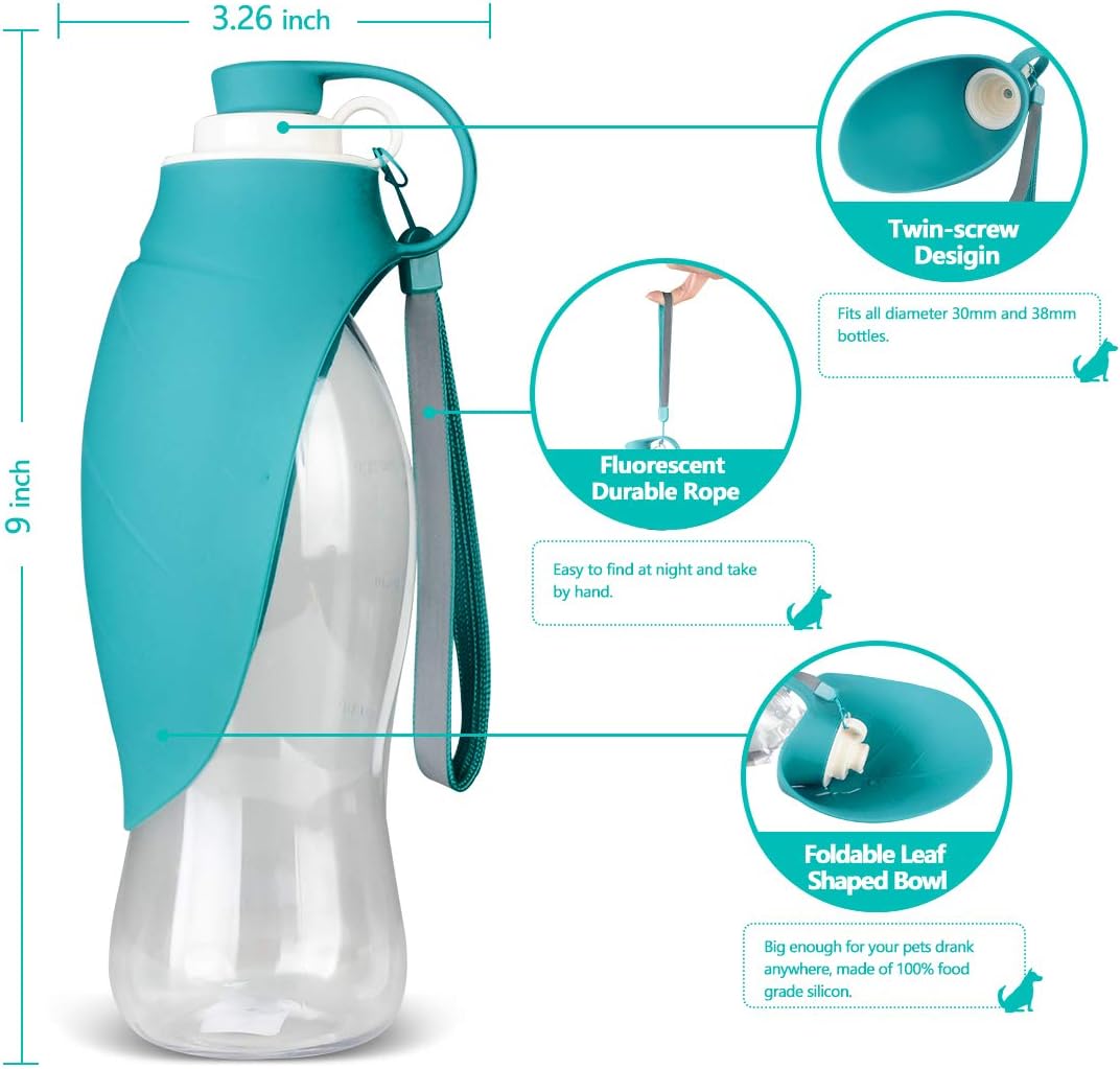 TIOVERY Dog Water Bottle for Walking