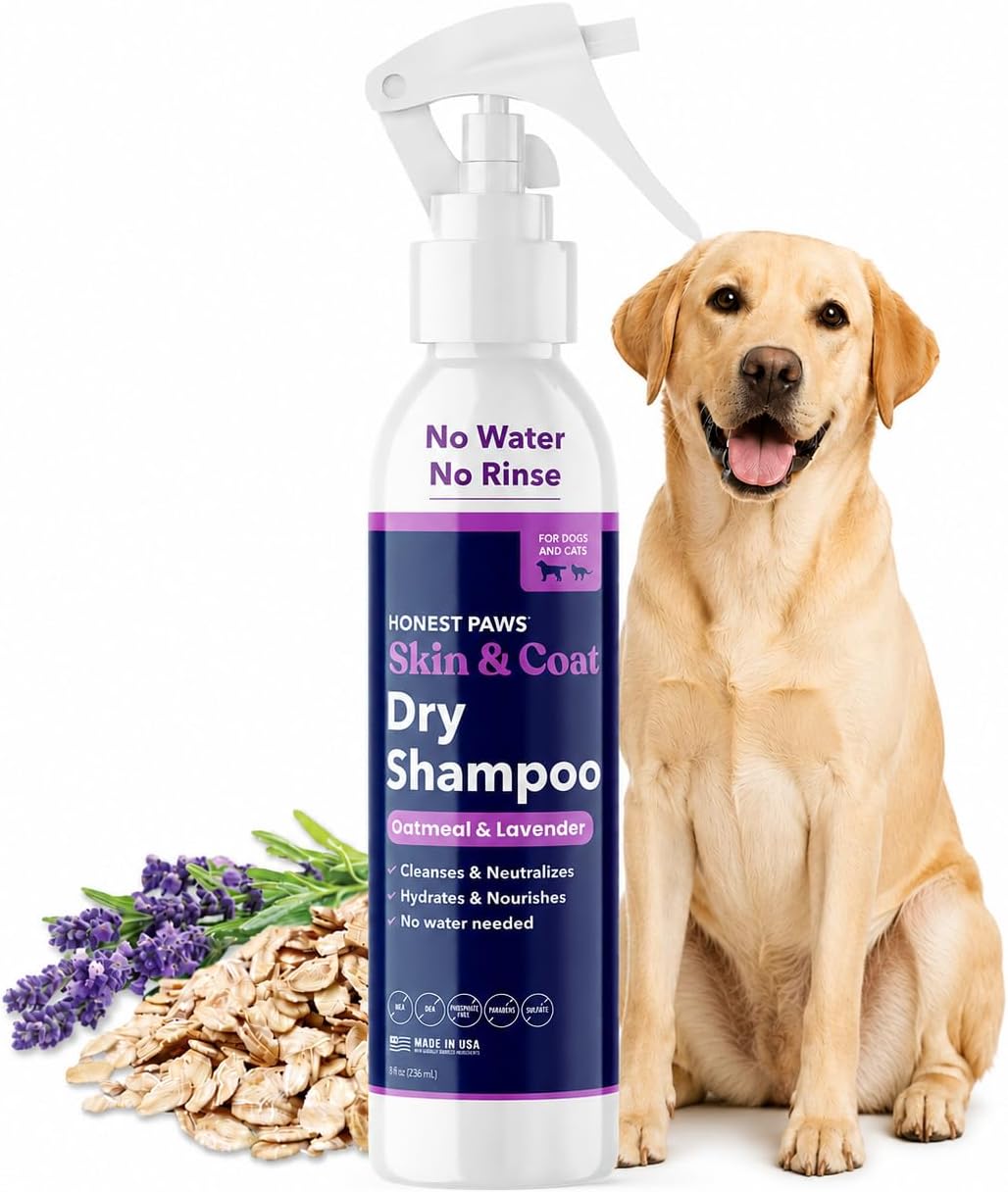 Dog Dry Shampoo, Waterless No-Rinse Foaming Formula