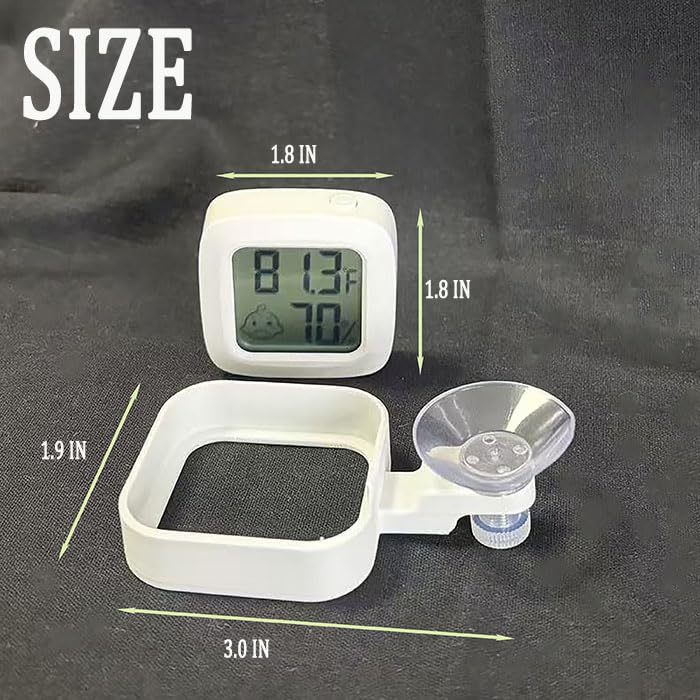 Reptile Thermometer and Humidity Gauge with Suction Cup