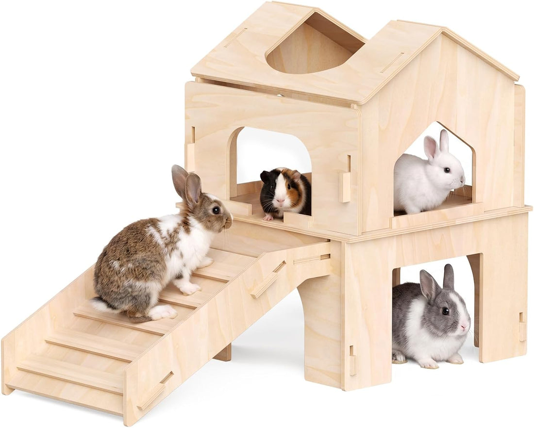 Guinea Pig Hideout, Guinea Pig House & Castle with Ramp, Platform