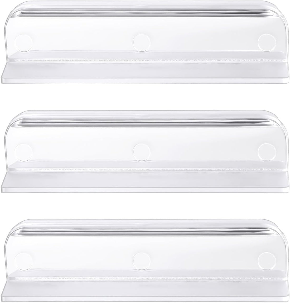 3 Pack Glass Canopy Handles, Clear Plastic, Without adhesive backing