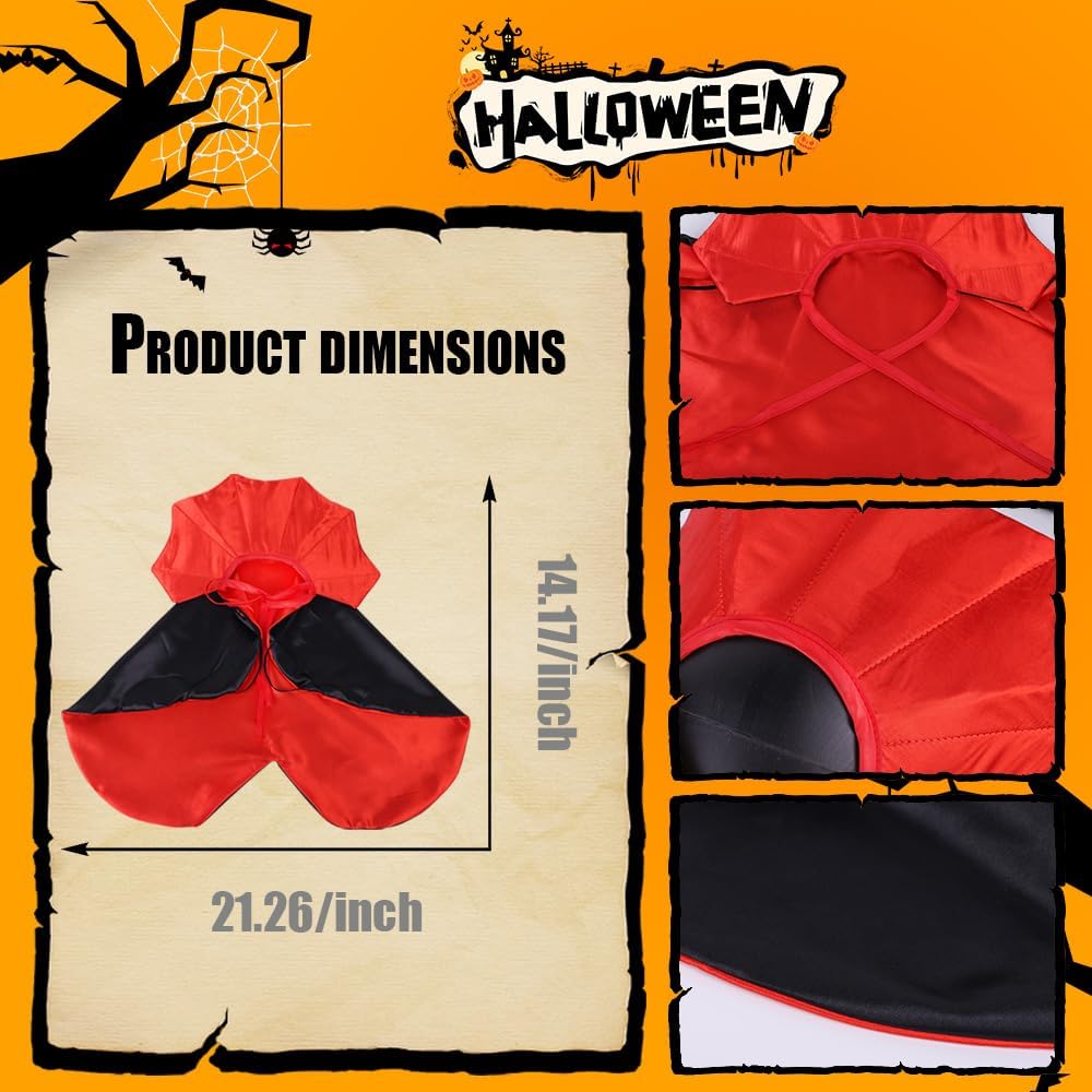 Halloween Cat Costume Vampire Cape for Small Medium Dogs Cats Witch