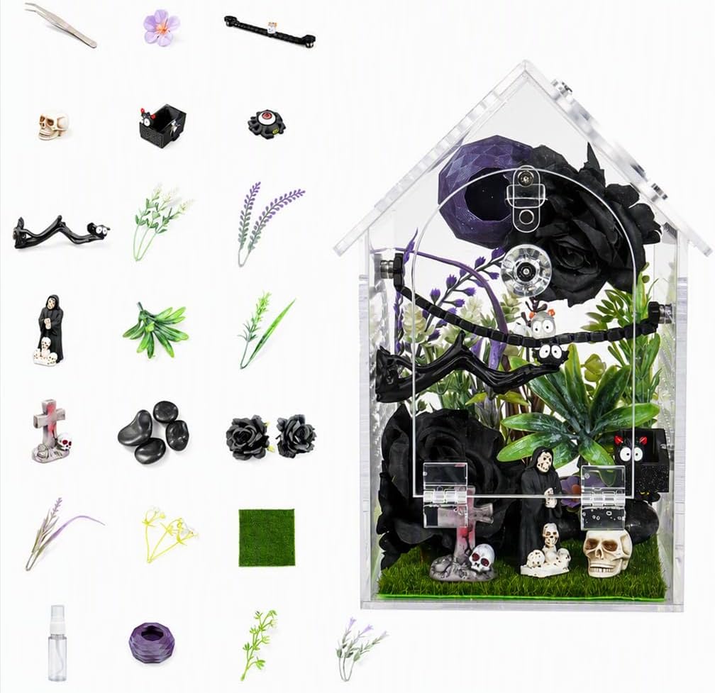 Jumping Spider Enclosure,Clear Acrylic,Pre-Assembled,3x3x5.9inch