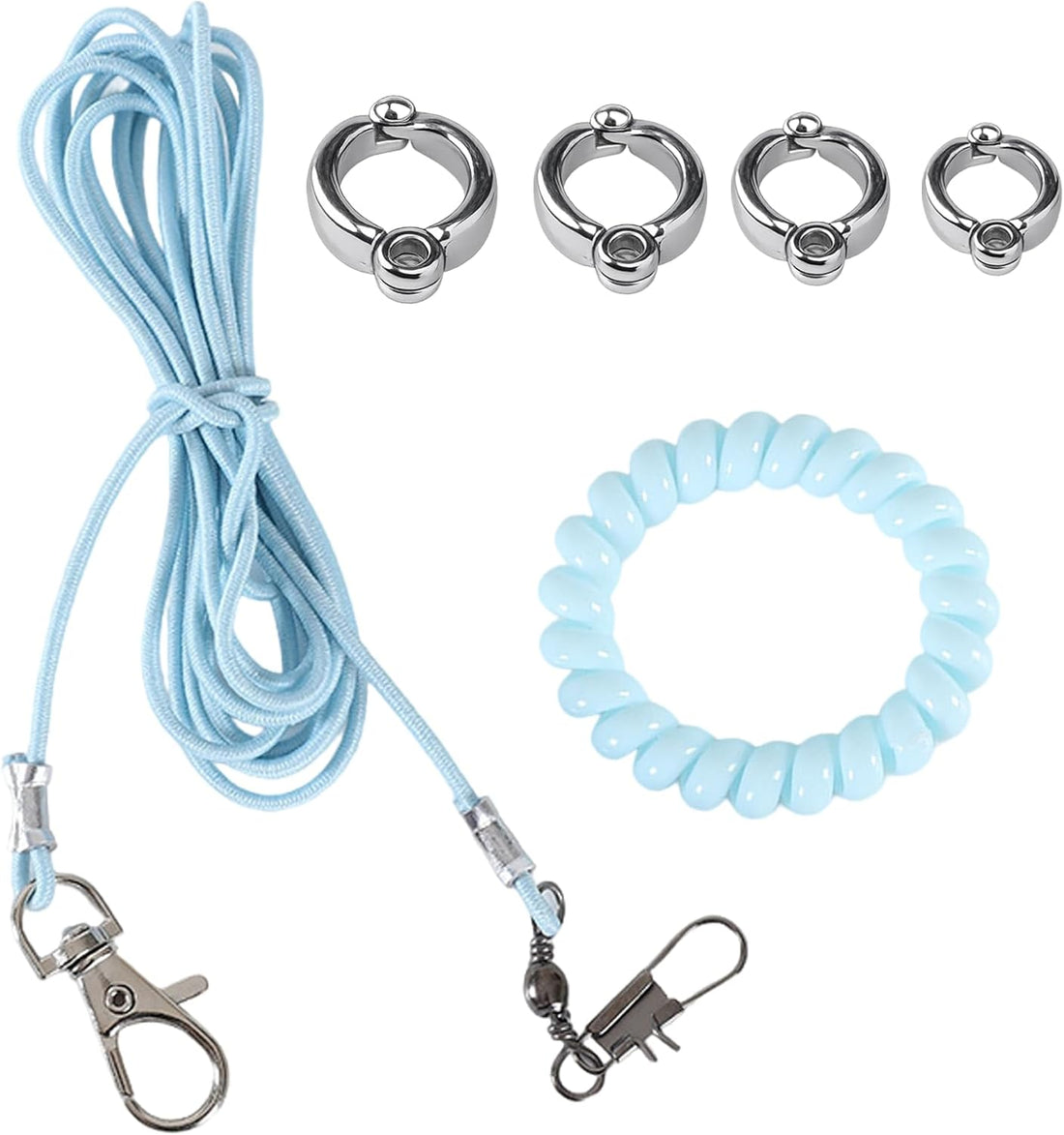 Parrot Flying Training Rope with 4 Size Bird Leash Foot Ring,Outdoor