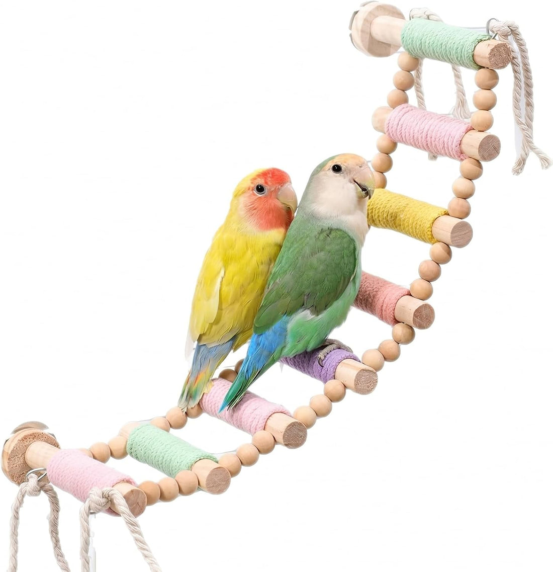Bendable 10‑Step Parrot Rope Ladder Perch for Small Parrots