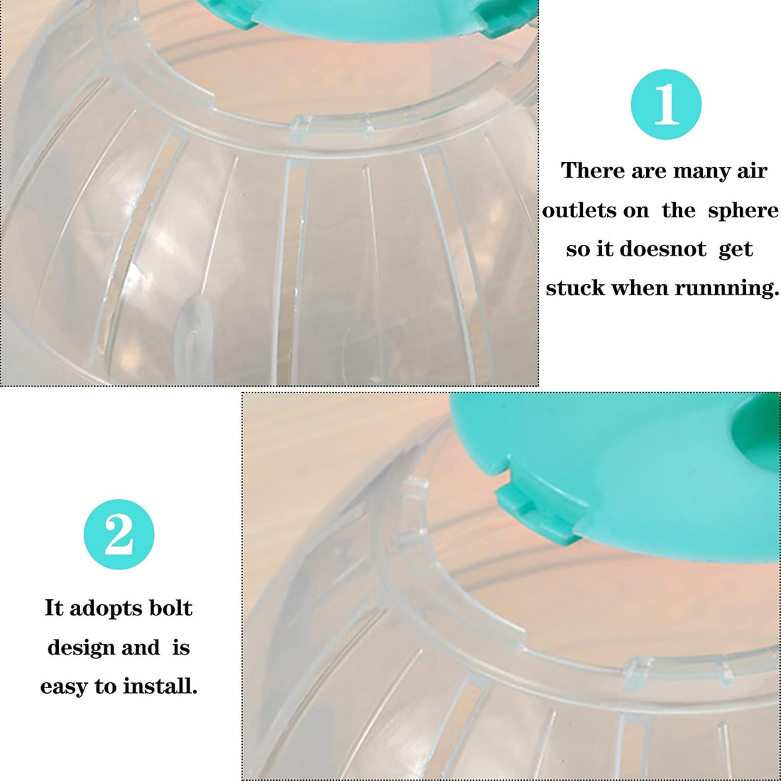 Sumind 2 Pcs Hamster Exercise Ball, 5.7 Inch Guinea Pigs Running Balls