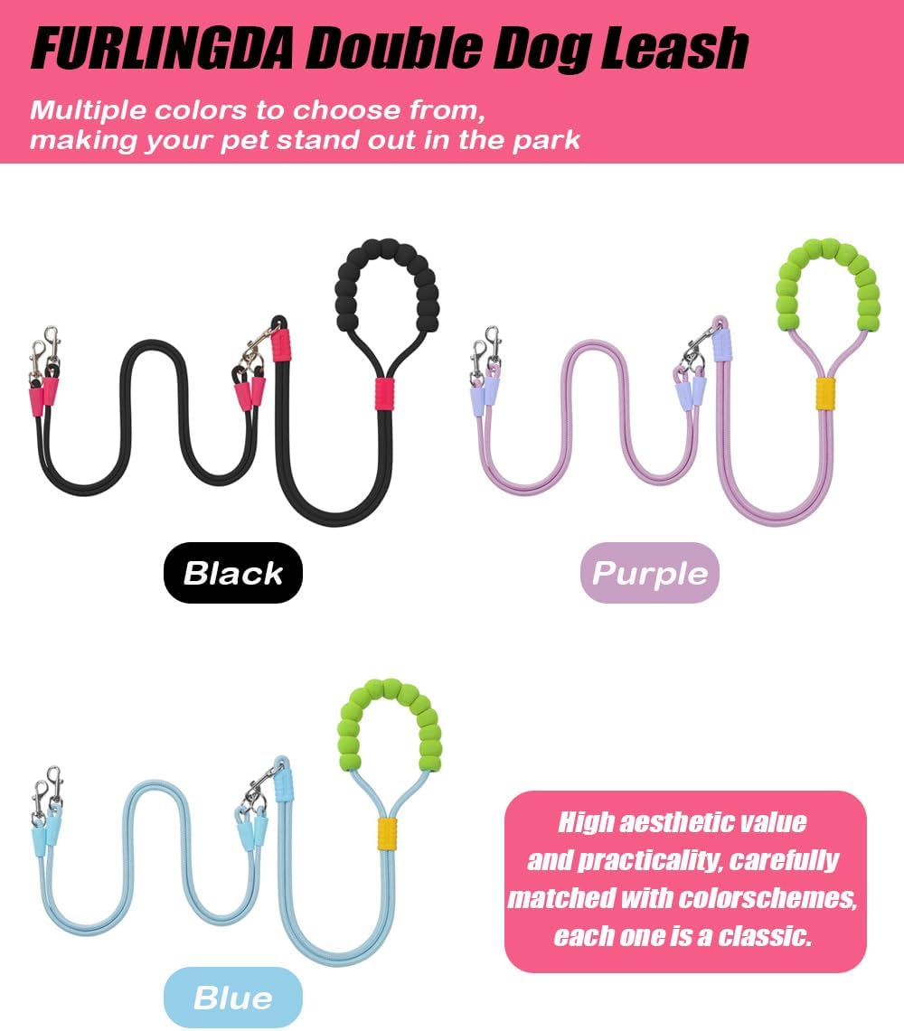 Hands Free Double Dog Leash for Two Dogs