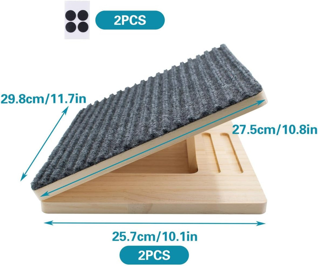 Dog Ramp for Stairs Adjustable Height & Foldable Wooden Pet Ramp