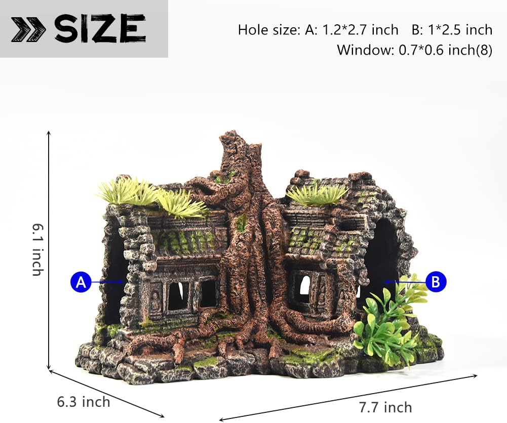 Aquarium Decorations Large Fish Tank Ornament Reptile House Shelter