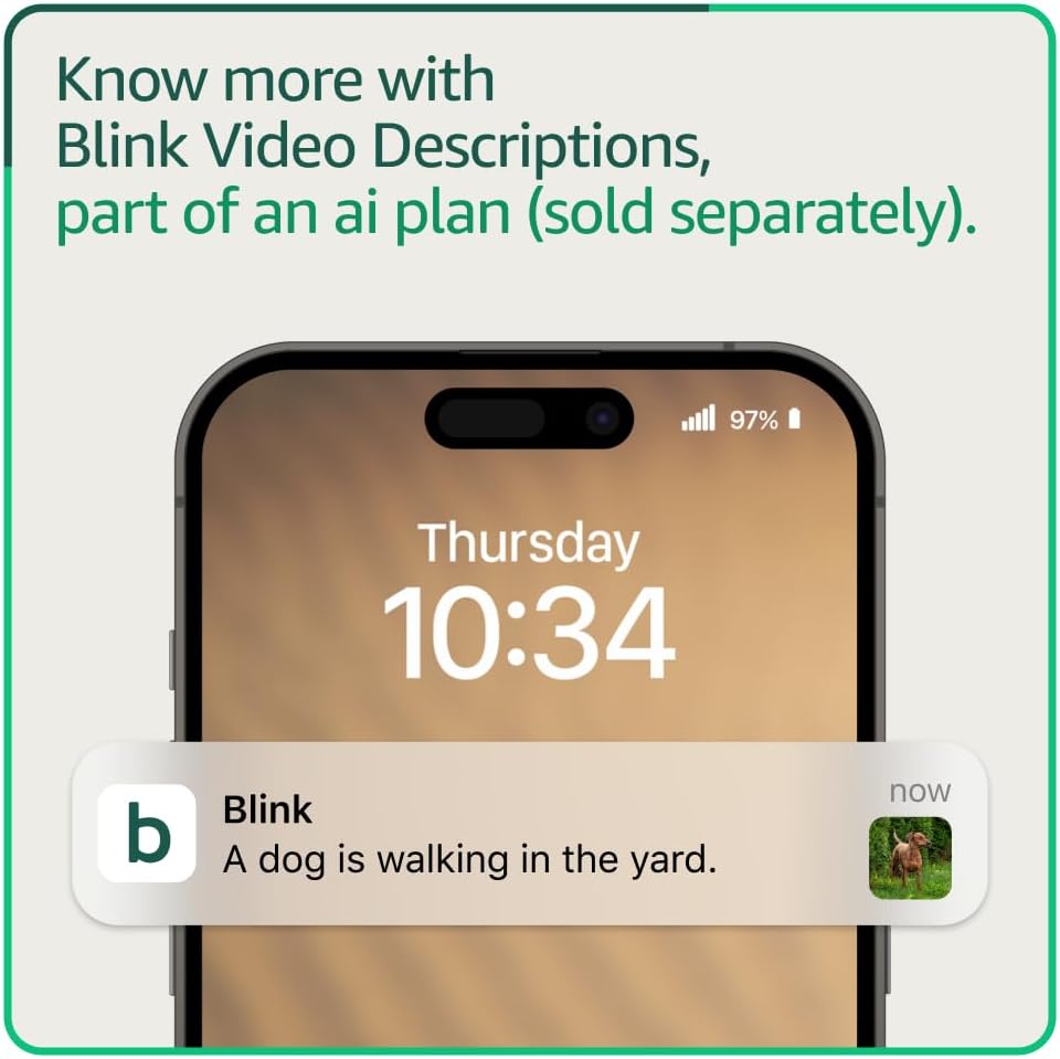 Blink Mini Pan-Tilt Camera, Rotating indoor plug-in smart security