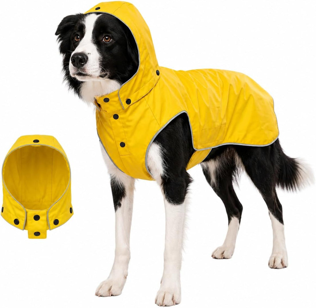 Dog Raincoat for Medium Dogs, Waterproof Rain Jacket with Hood