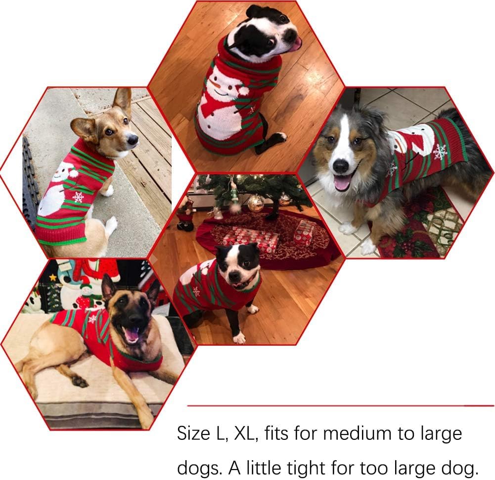 NACOCO Dog Snow Sweater - Snowman Holiday Pet Clothes for Small Dogs