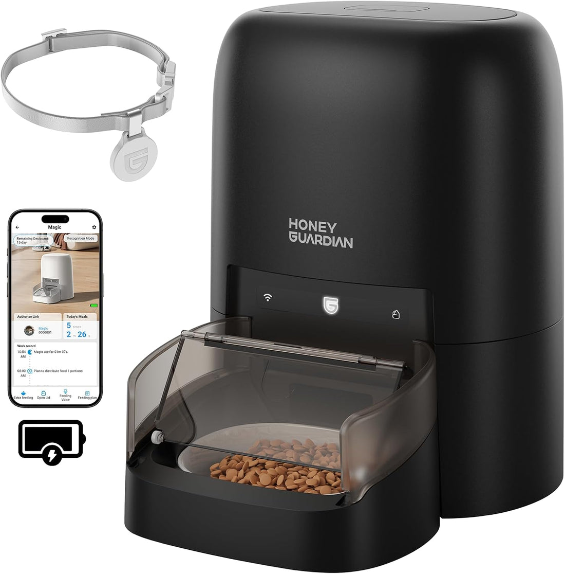 HoneyGuaridan RFID Automatic Cat Feeder with Collar Tag-Activated