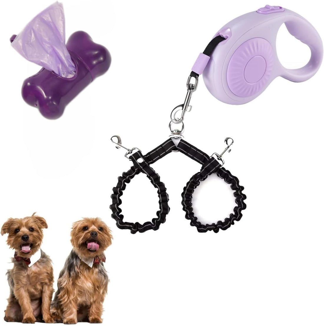 Double Dog Leash for Walking 2 Small Dogs
