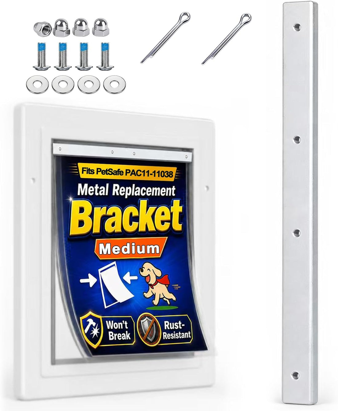 X-Large Alum. Dog Door Flap Bracket Kit for PetSafe PAC11-11040