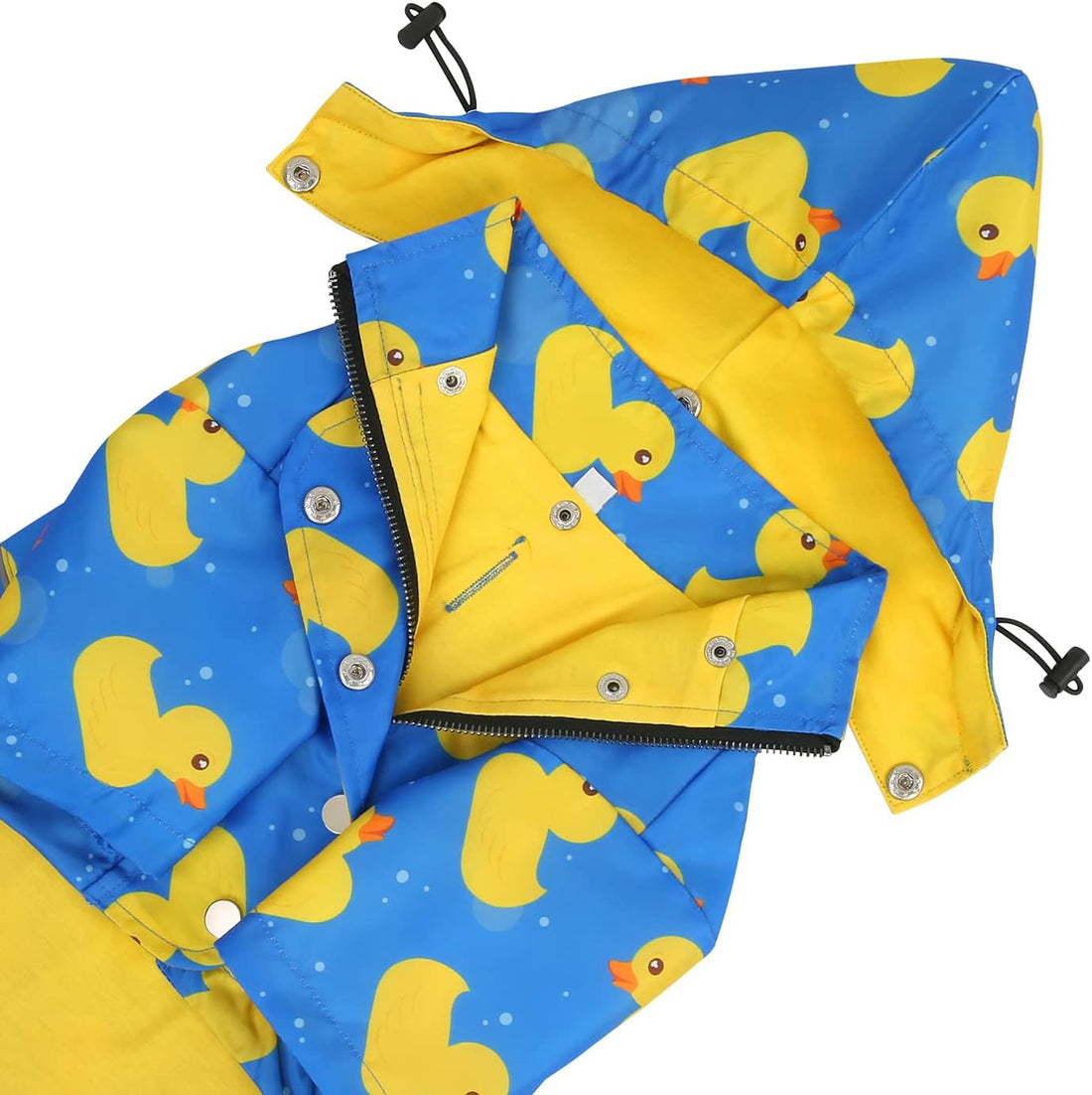 HDE Premium 2-Layer Zip Dog Raincoat Poncho w/Leash Hole & Hood B