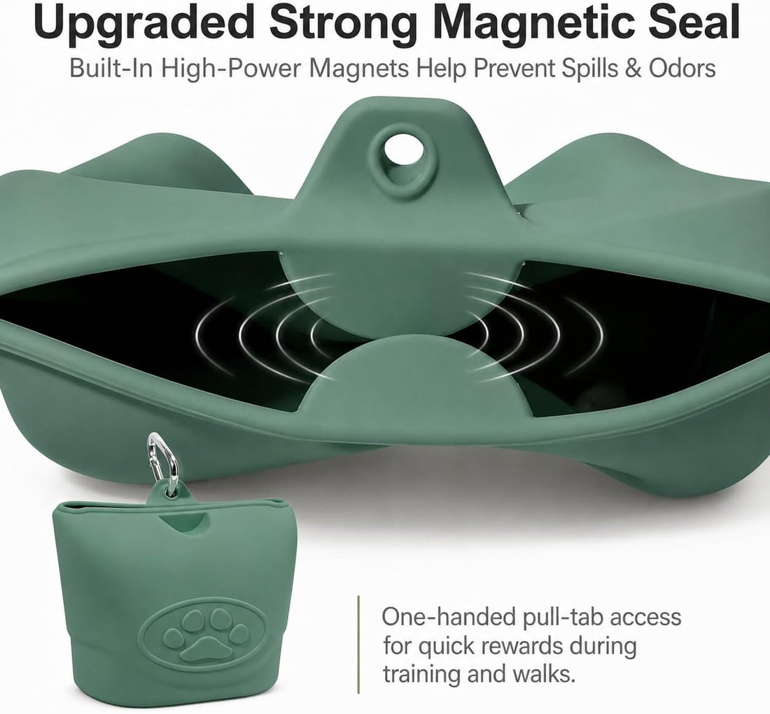 Upgraded Dog Treat Pouch with Strong Magnetic Closure