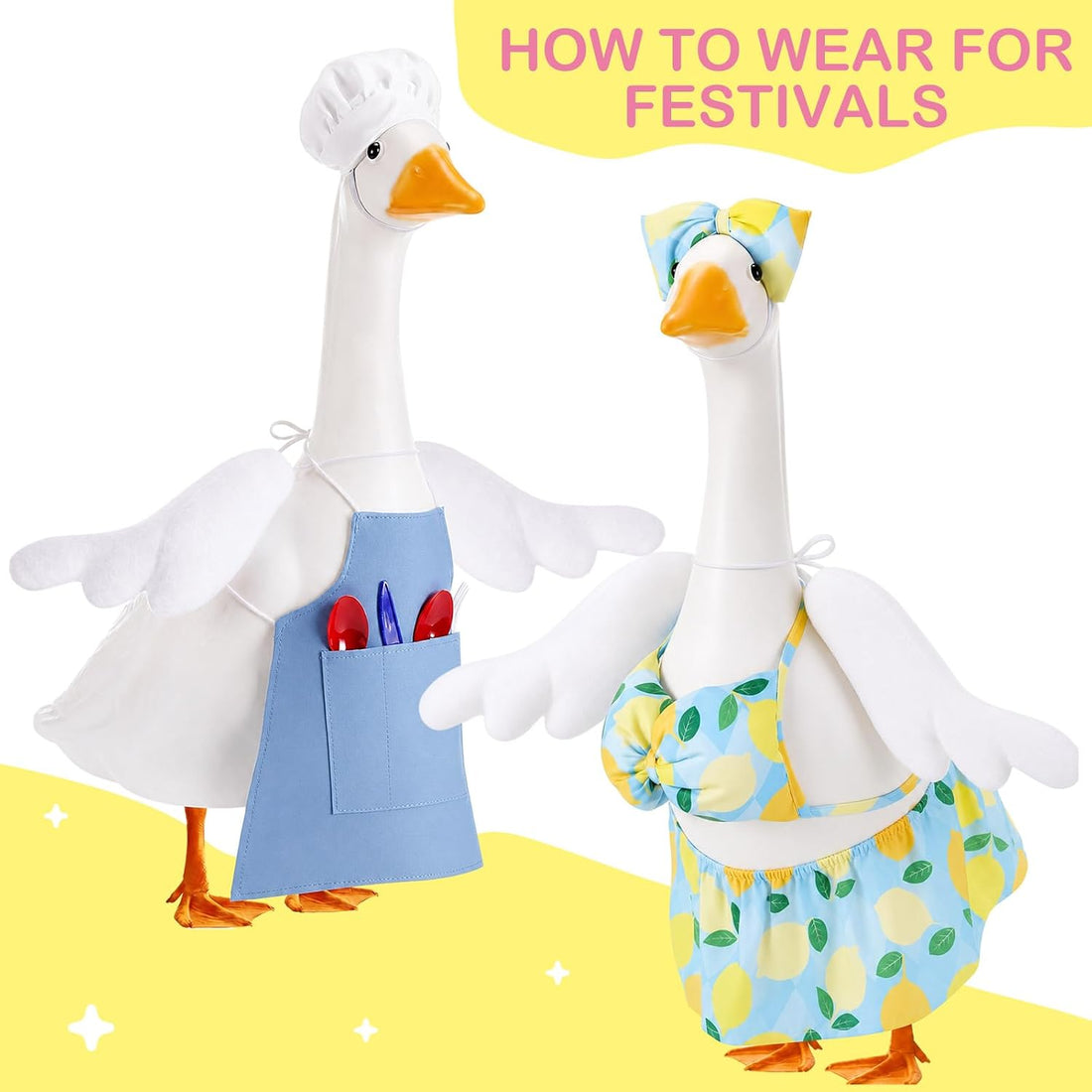 Abbylike 1 Pcs Halloween Poseable Goose Wings for 13-28", Rippled Edge