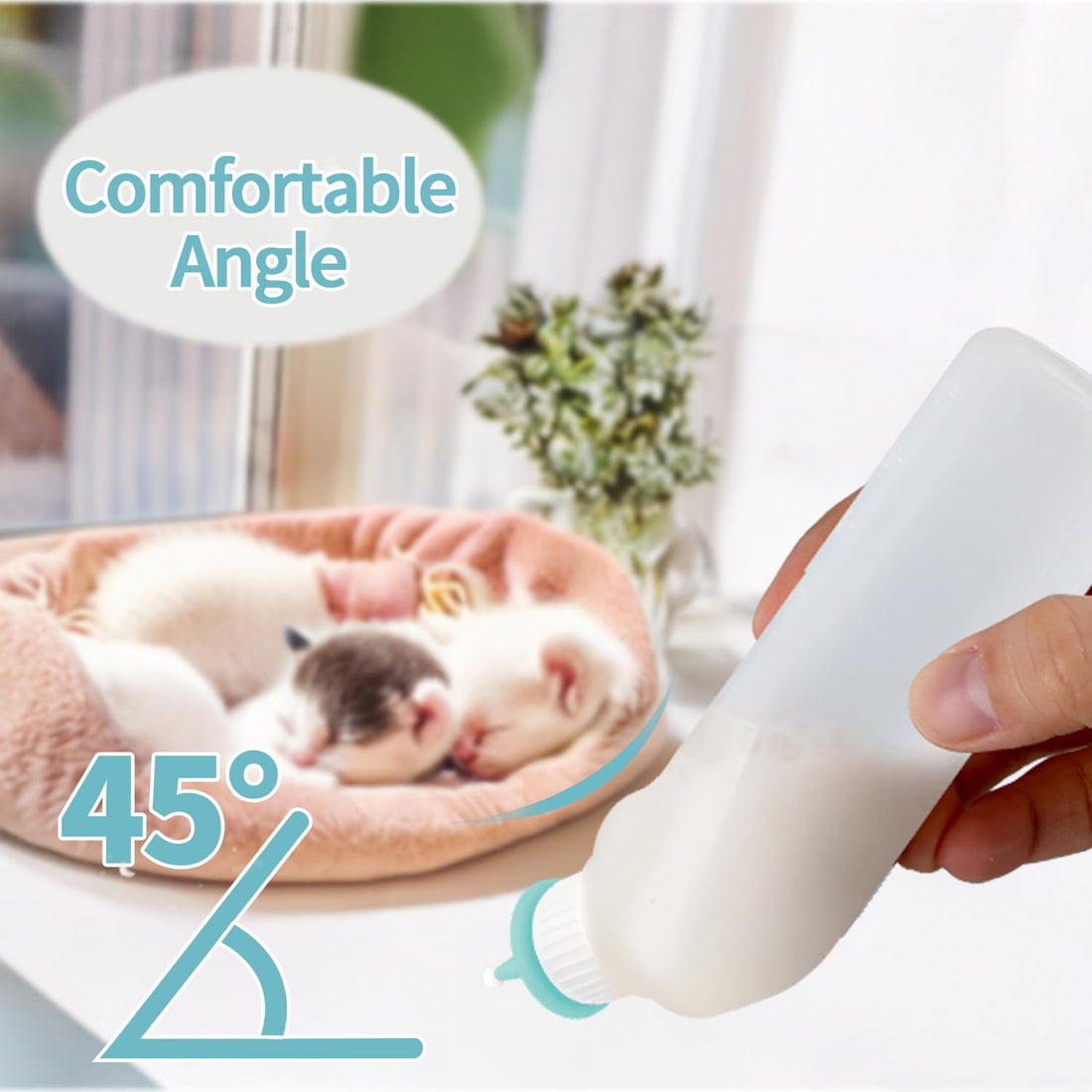 5Pack Kitten Bottle for Nursing Puppy Milk Kitten Bottles Feeding Kit
