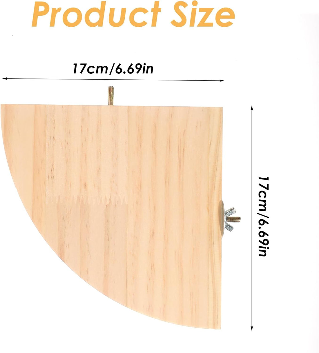 Bird Perch Platform Stand Wooden Parrot Perch Corner 6.7 Inches Fan