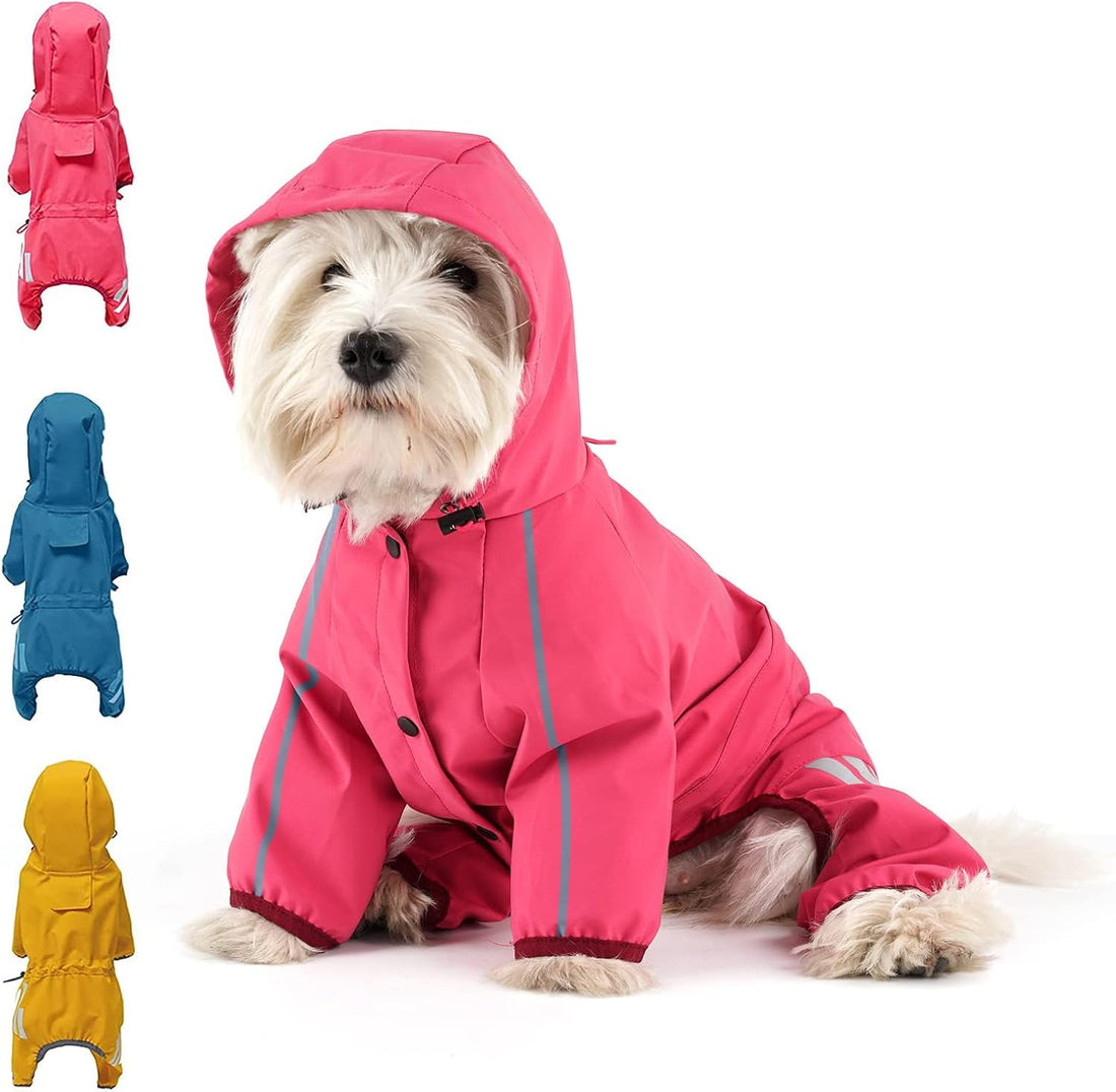 Dog Raincoat, Waterproof Dog Rain Jacket with Hood